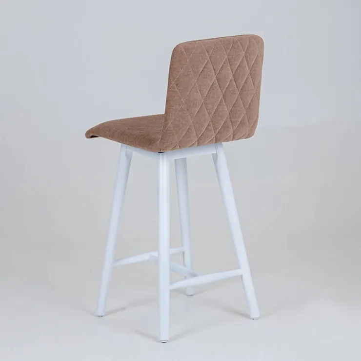 Sessio Tabouret Snack (assise +/- 65 Cm)|Tabouret De Bar (assise +/- 80 Cm)*Plaza diamant Tabouret snack avec dos matelassé en tissu et pieds en bois