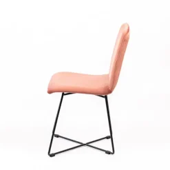 Sessio Chaise De Salle à Manger|Chaise Salon*Plaza line Chaise design en tissu avec dos matelassé et pieds en métal croisés