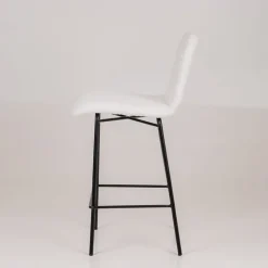 Sessio Tabouret Snack (assise +/- 65 Cm)|Tabouret De Bar (assise +/- 80 Cm)*Plaza Tabouret snack moderne en tissu et pieds en métal