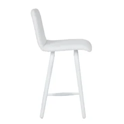 Sessio Tabouret Snack (assise +/- 65 Cm)|Tabouret De Bar (assise +/- 80 Cm)*Plaza Tabouret snack scandinave en tissu et pieds coniques en bois