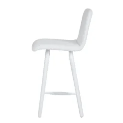 Sessio Tabouret Snack (assise +/- 65 Cm)|Tabouret De Bar (assise +/- 80 Cm)*Plaza Tabouret snack scandinave en tissu et pieds coniques en bois