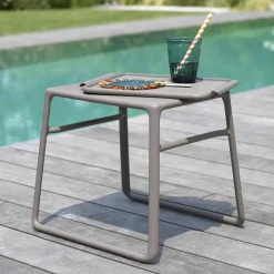 Table De Jardin*Pop Table basse de jardin carrée empilable en polypropylène
