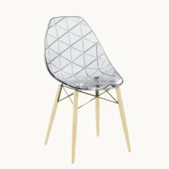 Chaise De Salle à Manger|Chaise Salon*Prisma Chaise scandinave transparente avec pieds en bois