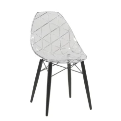 Chaise De Salle à Manger|Chaise Salon*Prisma Chaise scandinave transparente avec pieds en bois