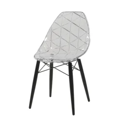 Chaise De Salle à Manger|Chaise Salon*Prisma Chaise scandinave transparente avec pieds en bois