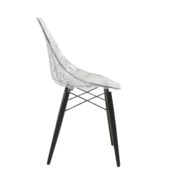 Chaise De Salle à Manger|Chaise Salon*Prisma Chaise scandinave transparente avec pieds en bois