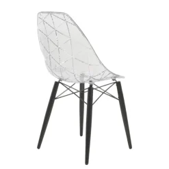 Chaise De Salle à Manger|Chaise Salon*Prisma Chaise scandinave transparente avec pieds en bois