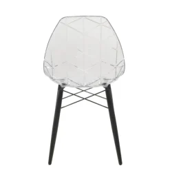 Chaise De Salle à Manger|Chaise Salon*Prisma Chaise scandinave transparente avec pieds en bois