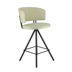 Perfecta Tabouret Snack (assise +/- 65 Cm)|Tabouret De Bar (assise +/- 80 Cm)*Prélude Tabouret snack en tissu et pieds métal