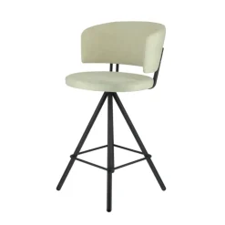 Perfecta Tabouret Snack (assise +/- 65 Cm)|Tabouret De Bar (assise +/- 80 Cm)*Prélude Tabouret snack en tissu et pieds métal
