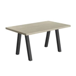 Perfecta Table De Salle à Manger*Queen Table de salle à manger rectangulaire moderne avec pieds en métal