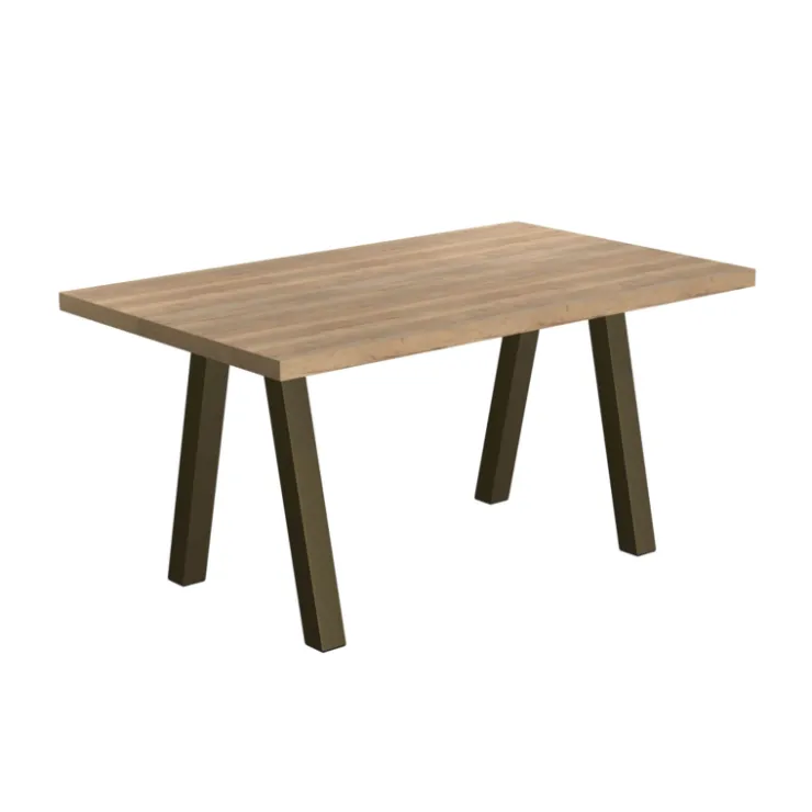 Perfecta Table De Salle à Manger*Queen Table de salle à manger rectangulaire moderne avec pieds en métal