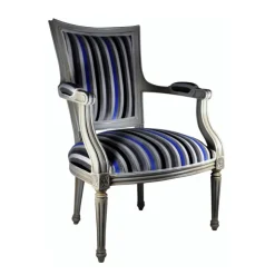 Paget Fauteuil De Salon*Quentin Fauteuil cabriolet Louis 16 fabrication française en tissu et bois massif