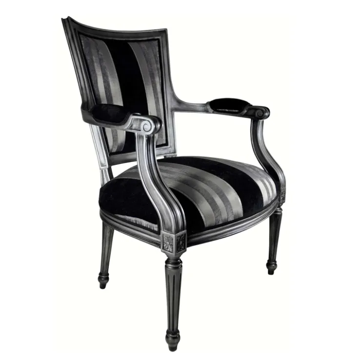 Paget Fauteuil De Salon*Quentin Fauteuil cabriolet Louis 16 fabrication française en tissu et bois massif