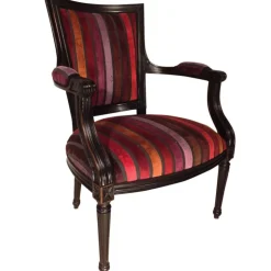 Paget Fauteuil De Salon*Quentin Fauteuil cabriolet Louis 16 fabrication française en tissu et bois massif