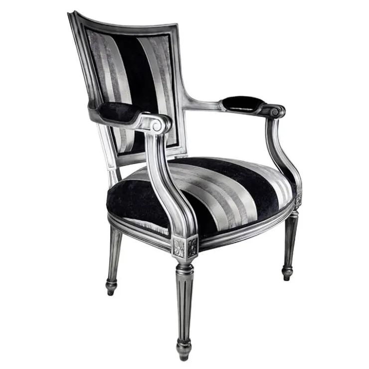 Paget Fauteuil De Salon*Quentin Fauteuil cabriolet Louis 16 fabrication française en tissu et bois massif