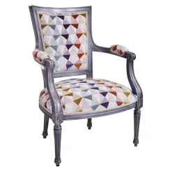 Paget Fauteuil De Salon*Quentin Fauteuil cabriolet Louis 16 fabrication française en tissu et bois massif