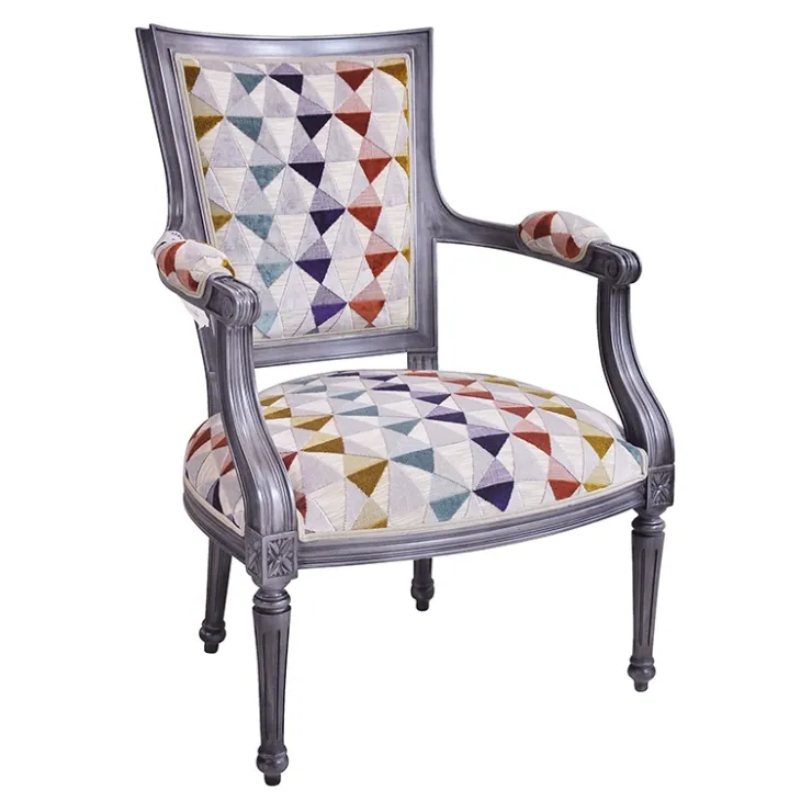 Paget Fauteuil De Salon*Quentin Fauteuil cabriolet Louis 16 fabrication française en tissu et bois massif