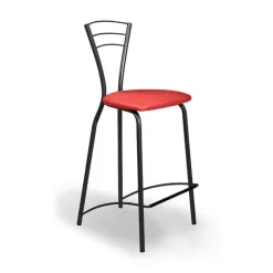 Carrier Tabouret Snack (assise +/- 65 Cm)|Tabouret De Bar (assise +/- 80 Cm)*Rebecca Tabouret haut avec dossier et pieds en métal fabriqué en France