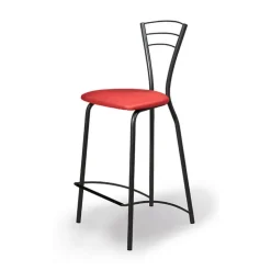 Carrier Tabouret Snack (assise +/- 65 Cm)|Tabouret De Bar (assise +/- 80 Cm)*Rebecca Tabouret haut avec dossier et pieds en métal fabriqué en France