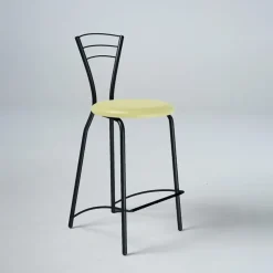 Carrier Tabouret Snack (assise +/- 65 Cm)|Tabouret De Bar (assise +/- 80 Cm)*Rebecca Tabouret haut avec dossier et pieds en métal fabriqué en France