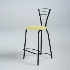 Carrier Tabouret Snack (assise +/- 65 Cm)|Tabouret De Bar (assise +/- 80 Cm)*Rebecca Tabouret haut avec dossier et pieds en métal fabriqué en France