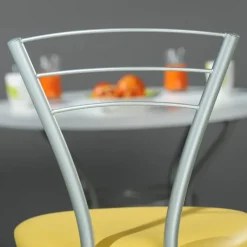 Carrier Tabouret Snack (assise +/- 65 Cm)|Tabouret De Bar (assise +/- 80 Cm)*Rebecca Tabouret haut avec dossier et pieds en métal fabriqué en France