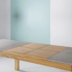 Neoh Table De Salle à Manger*Repas Table française extensible en béton ciré et bois massif