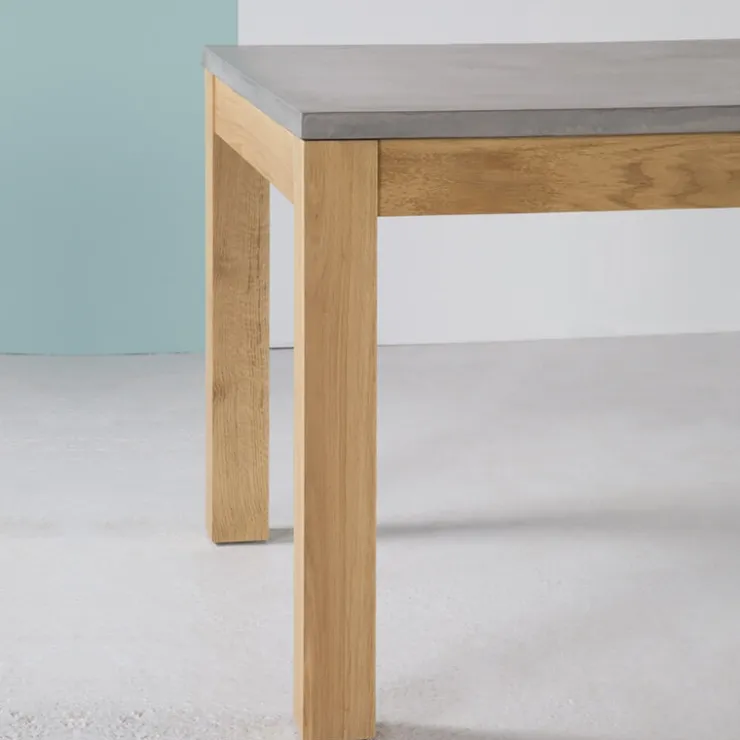 Neoh Table De Salle à Manger*Repas Table française extensible en béton ciré et bois massif