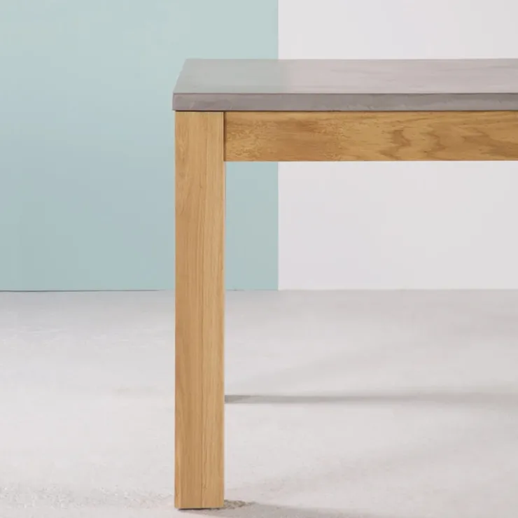 Neoh Table De Salle à Manger*Repas Table française extensible en béton ciré et bois massif