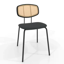 Perfecta Chaise De Cuisine|Chaise De Salle à Manger*Ritmo Chaise rétro avec dossier en cannage rotin et assise en simili