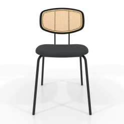 Perfecta Chaise De Cuisine|Chaise De Salle à Manger*Ritmo Chaise rétro avec dossier en cannage rotin et assise en simili