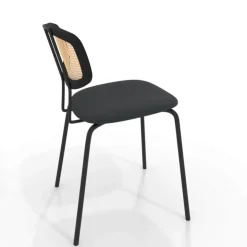 Perfecta Chaise De Cuisine|Chaise De Salle à Manger*Ritmo Chaise rétro avec dossier en cannage rotin et assise en simili