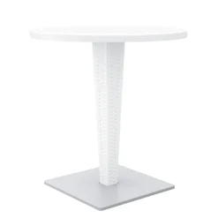 Table De Jardin*Riva Table de jardin ronde en résine tressée et plateau werzalit