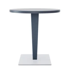 Table De Jardin*Riva Table de jardin ronde en résine tressée et plateau werzalit