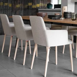 Mobitec Chaise De Salle à Manger|Chaise Salon*Rob C02 ® Fauteuil de salle à manger cocooning en tissu et pieds bois
