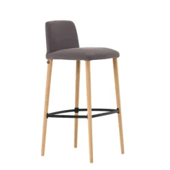 Mobitec Tabouret De Bar (assise +/- 80 Cm)*Rob C06 ® Tabouret de bar en tissu et pieds bois massif