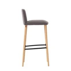 Mobitec Tabouret De Bar (assise +/- 80 Cm)*Rob C06 ® Tabouret de bar en tissu et pieds bois massif