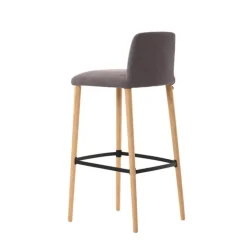 Mobitec Tabouret De Bar (assise +/- 80 Cm)*Rob C06 ® Tabouret de bar en tissu et pieds bois massif