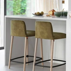 Mobitec Tabouret Snack (assise +/- 65 Cm)|Tabouret De Bar (assise +/- 80 Cm)*Rob C05 ® Tabouret snack en tissu et bois massif