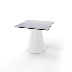 Table De Salon|Table Pour Petit Espace*Roller H55 Table d'appoint carrée design italien à pied central