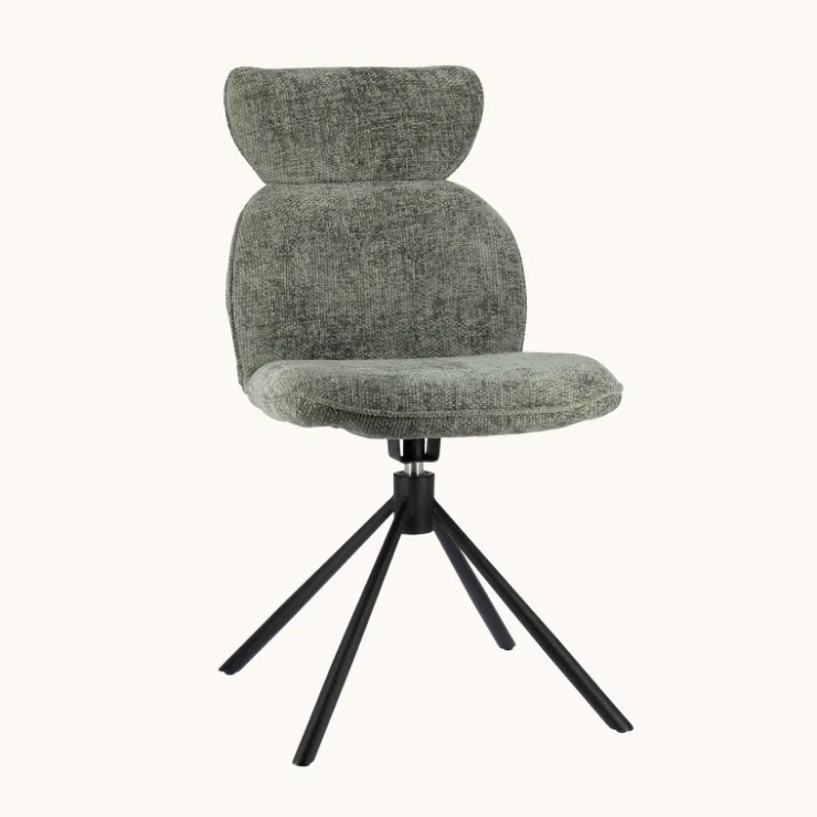 Chaise De Salle à Manger|Chaise Salon*RosaChaise pivotante en tissu avec pieds en métal