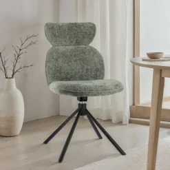 Chaise De Salle à Manger|Chaise Salon*RosaChaise pivotante en tissu avec pieds en métal