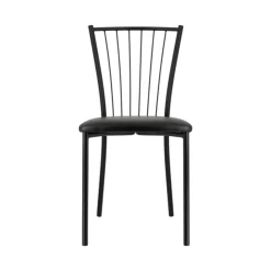 Perfecta Chaise De Cuisine*Roxane Chaise de cuisine noire en métal avec assise en simili rembourrée