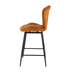 Tabouret Snack (assise +/- 65 Cm)|Tabouret De Bar (assise +/- 80 Cm)*SachaTabouret snack en tissu pivotant avec poignée et pieds en métal