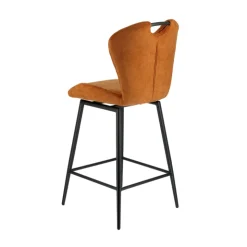 Tabouret Snack (assise +/- 65 Cm)|Tabouret De Bar (assise +/- 80 Cm)*SachaTabouret snack en tissu pivotant avec poignée et pieds en métal
