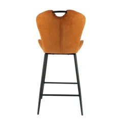 Tabouret Snack (assise +/- 65 Cm)|Tabouret De Bar (assise +/- 80 Cm)*SachaTabouret snack en tissu pivotant avec poignée et pieds en métal