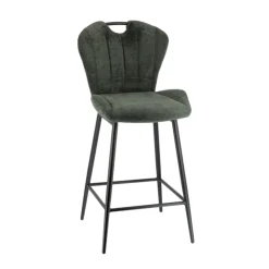 Tabouret Snack (assise +/- 65 Cm)|Tabouret De Bar (assise +/- 80 Cm)*SachaTabouret snack en tissu pivotant avec poignée et pieds en métal