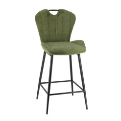 Tabouret Snack (assise +/- 65 Cm)|Tabouret De Bar (assise +/- 80 Cm)*SachaTabouret snack en tissu pivotant avec poignée et pieds en métal