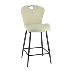 Tabouret Snack (assise +/- 65 Cm)|Tabouret De Bar (assise +/- 80 Cm)*SachaTabouret snack en tissu pivotant avec poignée et pieds en métal